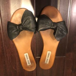 Black steve madden sandals - bow top